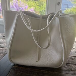 Oliveve Ella leather Elegant Cream Tote Bag